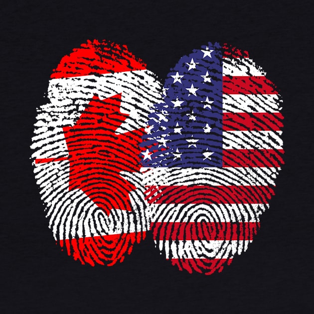 Canada flag fingerprint and USA Fingerprint Flag by soufyane